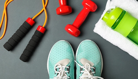 Flat Lay Composition With Healthy Lifestyle Access